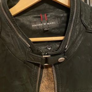 ANDREW MARC SUEDE LEATHER JACKET WITH FUR (RABBIT) LINING